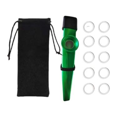 Imagem de TTETTZ Flauta Kazoo Infantil com Diafragma, Bocal para Instrumento Musical, Capa de Proteção contra Poeira para Festa, Verde