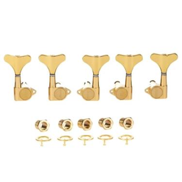 Imagem de KAISH Lefty 5 cordas 3L2R 18:1 afinadores de baixo selados canhotos para baixo afinação teclas de afinação para baixo Ibanez/Yamaha estilo acústico/elétrico dourado