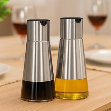 Imagem de Galheteiro Luxo Vidro e Inox Porta Azeite Vinagre 230ml - Yeet