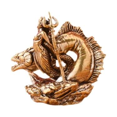 Imagem de Wswqop Estátua grega de Medusa, ornamento, artesanato, decoração de mesa, estatueta vintage em miniatura, escultura de Medusa de latão para mesa e casa