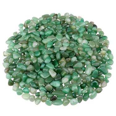 Imagem de Cascalho de aquário 400 g pedras suculentas seixos naturais enchimento de vaso de aquário decoração de aquário pedras trituradas quartzo polido a granel - Aventurina verde