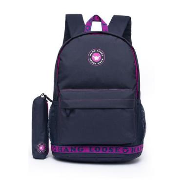 Imagem de Kit Mochila+Estojo Reforçada Escolar Feminina Original Notebook Espaço