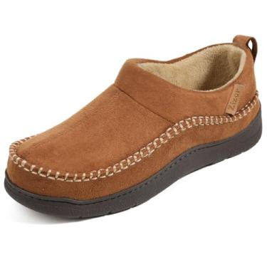Imagem de Zizor Pantufas masculinas de mocassim para uso interno e externo, Cold Tawny, 42