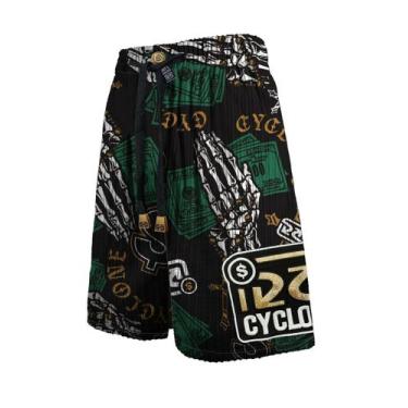 Imagem de Bermuda Cyclone Veludo Skull Dollar, Preto, Verde, M