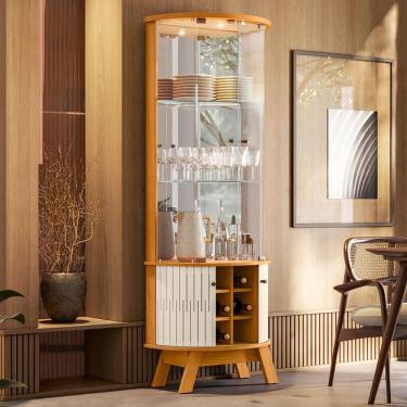 Imagem de Cristaleira Marina 4 Portas Cinamomo/Off White - Madetec