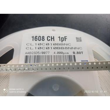 Imagem de 100x Capacitor 1pf/50v 0603 Smd 0,8x1,6mm Np0 10% Samsung