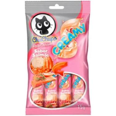 Imagem de Petiscos Gatos Chuchups Patê Salmão Snack Cremoso 15gr 4 Sachês - CHUP