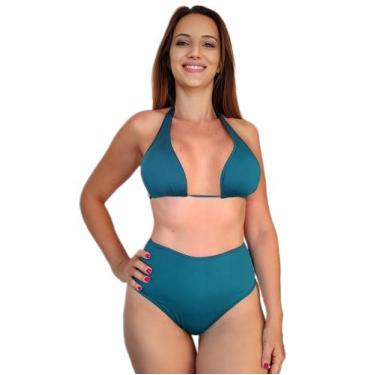 Imagem de Biquíni Hotpant Cintura Alta Com Top - VILA BEACH WEAR, P, Conjunto ve