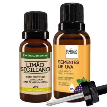 Imagem de Óleo Essen. Limão Siciliano 20Ml + Vegetal Sems. De Uva 30Ml - Essênci