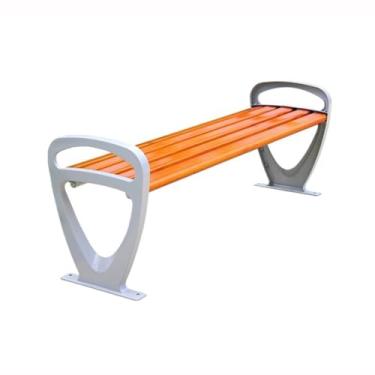 Imagem de ZzleoyuUUs-12 Banco de jardim ao ar livre banco laranja parque ao ar livre cadeira de alumínio pernas descanso várias pessoas banco de pátio costas nuas