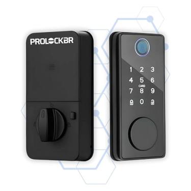 Imagem de ProlockBR Fechadura Digital de Embutir Eletrônica Inteligente VMJ41 IP65 | Sem Maçaneta | Biometria, Senha, Cartão, App Tuya Bluetooth, Chave Física – Uso Externo