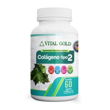 Imagem de COLÁGENO TIPO 2 - 500mg (60 Cápsulas) VITAL GOLD, 01 Unidade