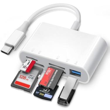 Imagem de Leitor de cartão SD USB-C ChiaoPio 5 em 1 com porta USB para iPhone