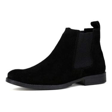 Imagem de Bota Botina Chelsea Masculina Couro Camurça Legitima 777 Tamanho:42;Cor:Preto