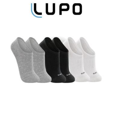 Imagem de Kit 3 Pares Meia Soquete Invisível Adulto Unissex - Lupo Sport, Branco