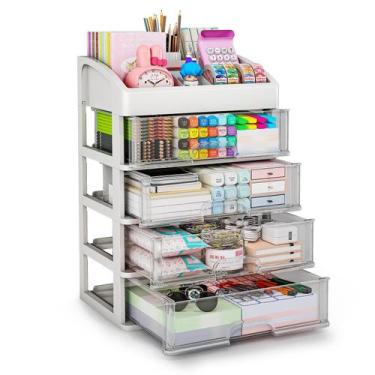 Imagem de Organizador de mesa ORGIDOL com plástico de armazenamento de 4 gavetas