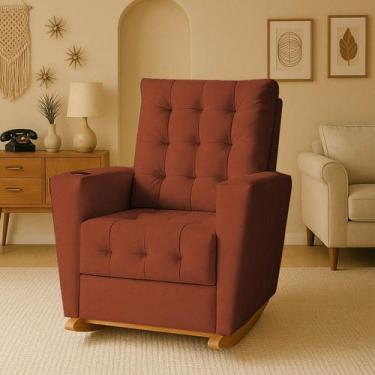 Imagem de Poltrona de Amamentação Duna com Balanço  Ideal para Quartos de Bebê -