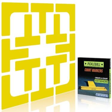 Imagem de Conjunto de 12 Peças, Kit Marcador de Linha de Quadra Amarela Marcadores, Limite de Linha de Quadra Marcadores, para Futebol, Pickleball, Vôlei, Basquete, Badminton, Tênis, Etc