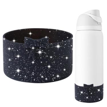 Imagem de GAISHION Bota com laço de silicone com glitter compatível com garrafas de água Owala de 946 ml, capa protetora antiderrapante para garrafas de água de aço inoxidável FreeSip, Twist e Flip - Preto