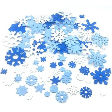 Imagem de IFKEGON 252 peças de adesivos de floco de neve inchados - flocos de neve de espuma adesiva para artesanato de inverno, scrapbook DIY, decorações de férias