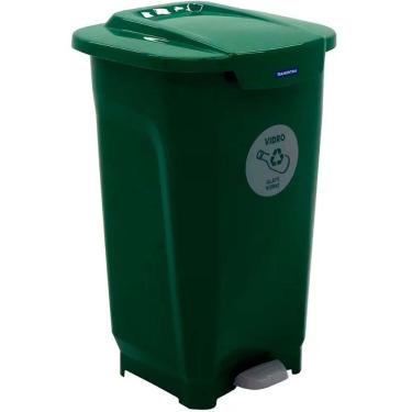 Imagem de Lixeira Para Coleta Seletiva Com Pedal Tramontina T-force Verde