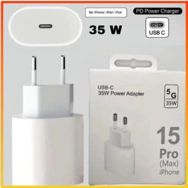 Imagem de Fonte Carregador Turbo 35w USB-C Compatível 15 15Pro Samsung Max S20 S