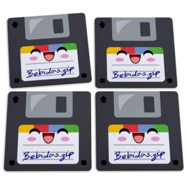 Imagem de Jogo De Porta Copos Floppy Disk Disquetes Bebidas.zip - 4 Peças - YAAY