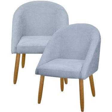 Imagem de Kit 2 Banqueta Poltrona Lua Bouclê Ideal Para Sala Penteadeira Ou Salão