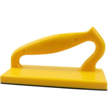 Imagem de harayaa de empurrar para mesas de roteador de madeira, pega confortável para acessórios amadores, base de borracha leve de 2 mm, 6 x 2,7 x 3,2 polegadas, Amarelo