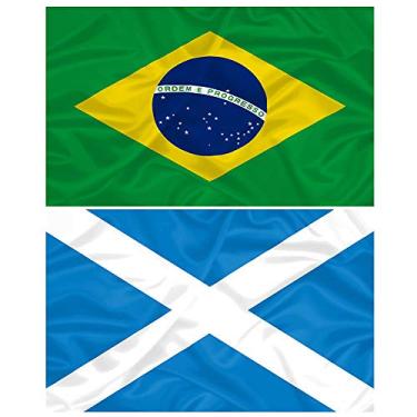 Imagem de Bandeira da Escócia + do Brasil 145cm x 90cm da Marca Minha Bandeira - Dupla Face