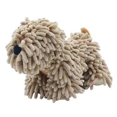 Imagem de Baoblaze Toalha de mão de chenille infantil, bola de chenille em formato de cachorrinho, acessório de cozinha multiuso, toalha de limpeza, pano de prato para, Marrom
