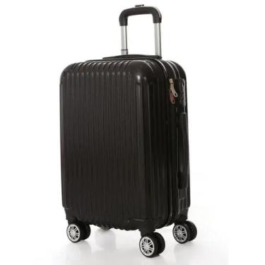 Imagem de Mala De Viagem Rigida Abs De Bordo Pequena Giro 360 De Mao Padrao Anac Com Cadeado Preta