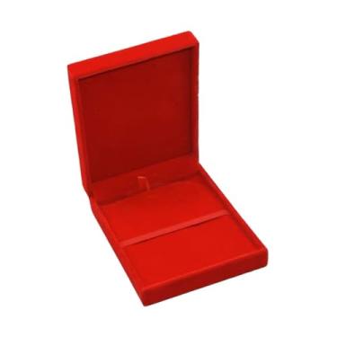Imagem de oshhni Caixa organizadora portátil de veludo para exibição de medalhas, à prova de poeira, caixa de armazenamento para prêmios de vencedor, etiquetas de , Vermelho