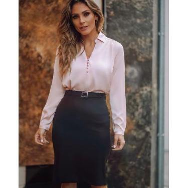 Imagem de Saia lapis social com cinto -tamanho m - LAURENT MODA SOCIAL 