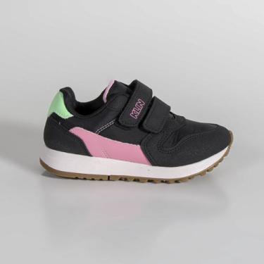 Imagem de Tênis Infantil Menina Klin Walk Mini 216133000A Rosa, Preto, Rosa doce