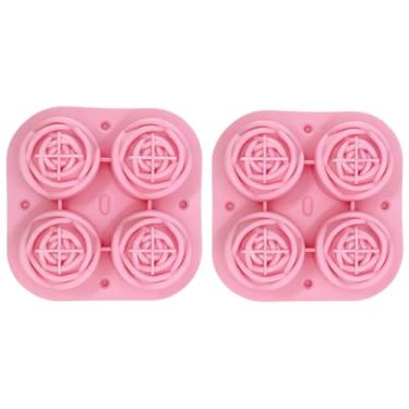 Imagem de Pegador de Gelo Reutilizável de Silicone - Grande, Formato Flor Rosa, 4 Espaços(2)