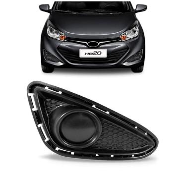 Imagem de Moldura Grade Farol Milha Hb20 2012 2013 2014 2015 Sem Furo