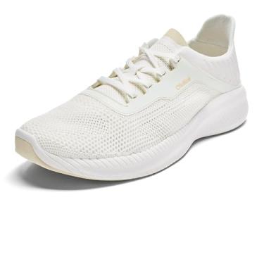 Imagem de OLUKAI Island Hopper Tênis masculino, pronto para viagem e versátil, tecido de malha macio e respirável, design de salto embutido, Branco brilhante/branco brilhante, 39