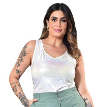 Imagem de Regata Cropped Malha Suplex Cirrê Furtacor Plus Size 42 A 52 - Sutsen,