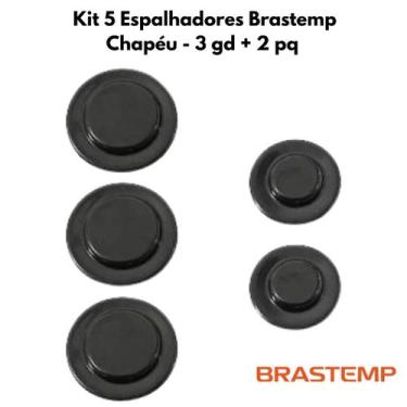 Imagem de Kit 5 Espalhadores P/ Fogão Brastemp Chapéu 3gd + 2pq - consul/brastem