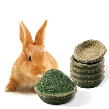 Imagem de Jiaxix Pacote com 5 tigelas de mastigar feno Timothy peludo para porquinho-da-índia e coelhos, comida comestível de porquinho-da-índia, brinquedos de coelho