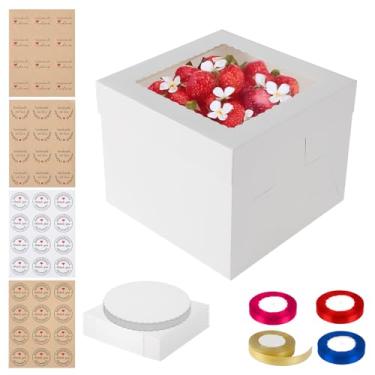 Imagem de Conjunto de suporte de sobremesa de 14 peças - 4 suportes de bolo em camadas (3 camadas e 2 camadas) + 6 bandejas retangulares para aperitivos - Travessas de plástico grosso para servir cupcakes