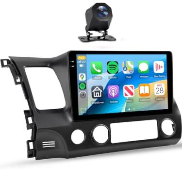 Imagem de [4+128G] Estéreo automotivo para Honda Civic 2006-2011 sem fio Carplay Android Auto, rádio com tela sensível ao toque de 10,1 polegadas, Android/GPS/WiFi/EQ DSP/UI/Bluetooth5.0/SWC/câmera reserva para