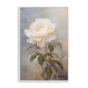 Imagem de Stupell Industries White Rose Close Up White Framed Giclee Art, design by Creative Studio, 18 x 12
