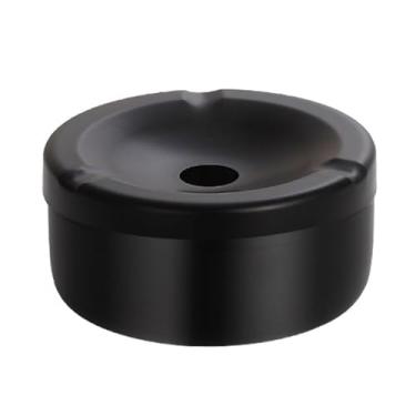 Imagem de Hanlongyu Cinzeiro sem fumaça para pátio externo à prova d'água, cinzeiro de metal de aço inoxidável ao ar livre com tampa para defumadores, mesa interna, escritório, carro, festas internas, decoração