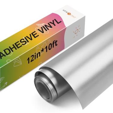 Imagem de HTVRONT Vinil metálico prateado - vinil prateado fosco de 30,5 cm x 3 m compatível com máquina de corte Cricut - Fácil de remover ervas daninhas e transferir