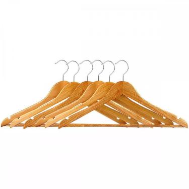 Imagem de Cabide De Madeira Clara Kit Com 12 Peças Tam.44,5 Cm.