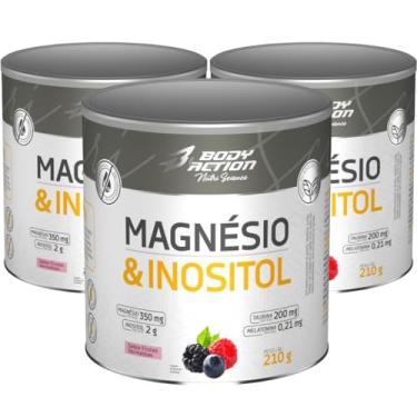 Imagem de Kit 3x Magnésio e Inositol Taurina Melatonina 210g Bodyaction (Único, Frutas vermelhas)