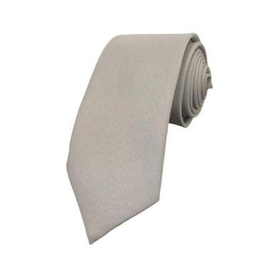 Imagem de Gravata Prata Cinza Claro Lisa Fosca para Padrinhos de Casamento e Eve