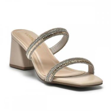 Imagem de Tamanco Via Marte 264-005-01 Salto Grosso Feminino, Bege, 37